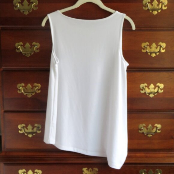 NWOT Susan Graver XXS Modern Essential Sleeveless Hi Low Liquid Knit White Tank - Picture 15 of 16